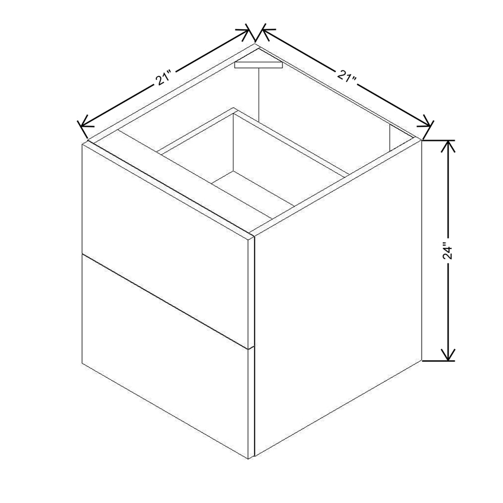 Modernform Cabinet Natural Oak 21" W X 24" H X 21" D Vanity Floating Drawers Cabinet